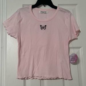 Pink butterfly top